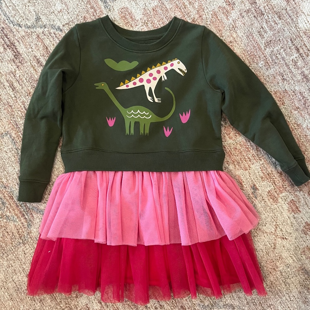 Piccolina Dinosaur Sweatshirt Tulle Dress